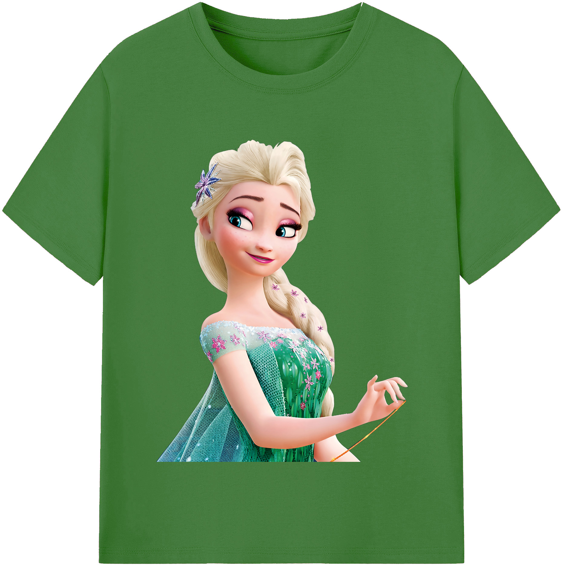 （画像用） アナと雪の女王 アンナ エルサ Frozen Anna Elsa レディースカジュアルプリントTシャツ（綿100％）